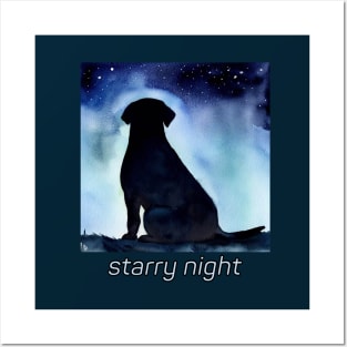 Starry Night Labrador Retriever Posters and Art